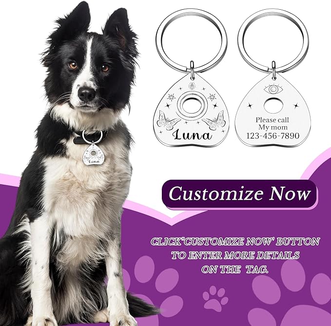 Goth Cat Tags Personalized Halloween Gifts for Dogs, Spooky Pet ID Tags,Boo Basket Stuffers, Summon My Mom Dad,Custom Anti-Lost Dog Name Collar Plate for Small Large Dogs Cats
