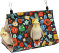 Rypet Winter Warm Bird Nest House - Hanging Hammock Velvet Shed Hut Cage Plush Fluffy Birds Hideaway Sleeping Bed Fuzzy for Parrot Parakeet Cockatiels Budgies Lovebird Medium (Navy Blue)
