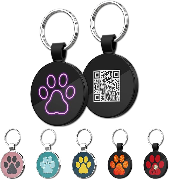 MYLUCKYTAG QR Code Pet ID | Personalized Dog & Cat Collar Tag | Online Profile with Instant Scanned Location Alert Email
