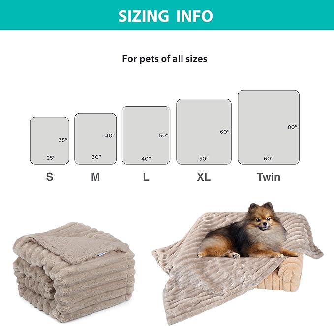 Waterproof Dog Blanket, Soft Fleece Blanket for Couch Protector, Reversible Pet Blankets Furniture Protector Cover for Small Medium Large Dogs Cats (Line, 60"x80")