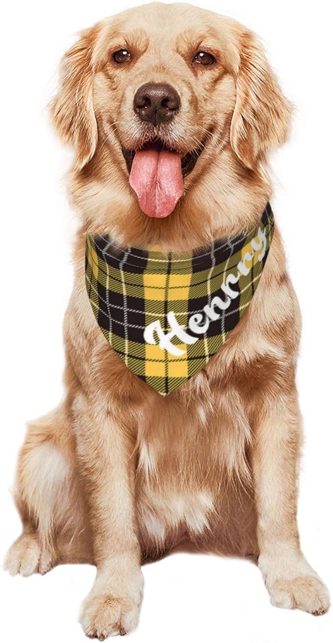 Custom Pet Scarf Personalized Dog Bandana with Name Personalized Add Your Text Bibs Triangle Head Scarfs Gift for Small Medium Large Dogs Cats Baby Puppy Pets Accessories