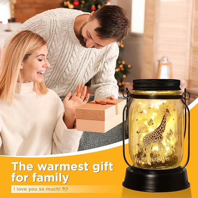 kyoryuger Giraffe Gifts for Women/Men Giraffe Lovers Solar Lantern Mom Birthday, Mothers Day, Solar Garden Decoration Outside for Yard, Patio,Backyard,Porch, Torches