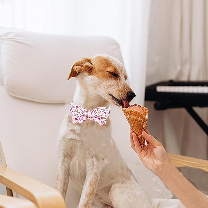 Lionheart glory Dog Collar Shark Print Dog Bow Collar Pink Dog Collar Male or Female Summer Spring Collars with Bowtie Pet Gift Durable Adjustable Soft Dog Collar for Large Dogs