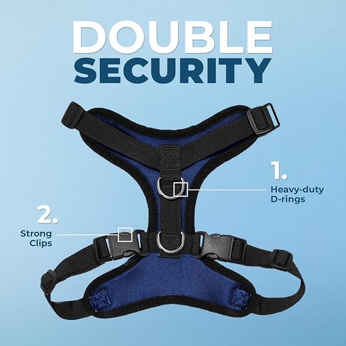Voyager Step-in Pet Harness - All Weather Mesh, Adjustable Step in Harness for Cats and Dogs by Best Pet Supplies - Royal Blue/Black Trim, XL