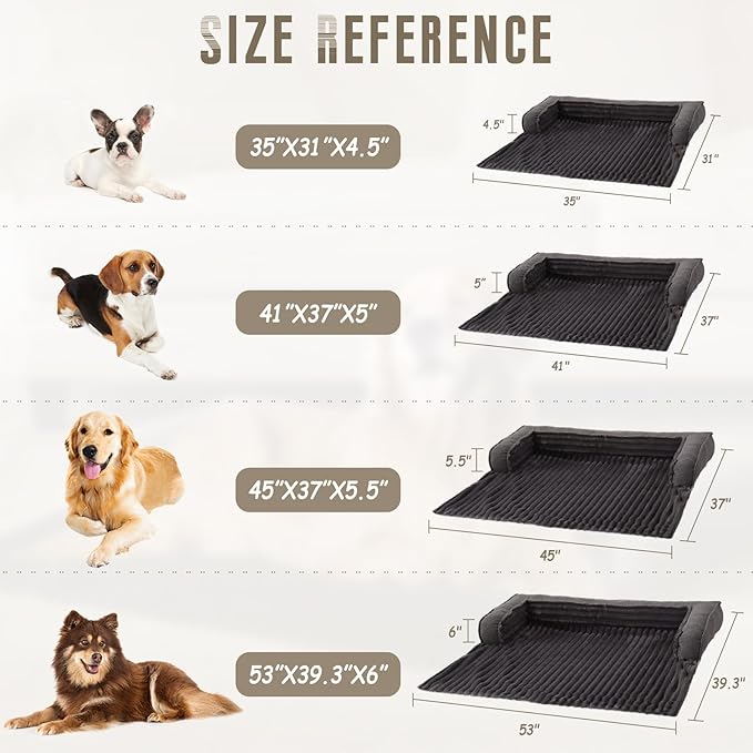 WINDRACING Luxury Dog Couch Bed, Washable Calming Dog Couch Cover, Couch Protector for Dogs, Waterproof Sofa Bed, Pet Bed Mats for Couch, Pet Couch Covers for Sofa Grey (X-Large 45x37x5.5 inch) ﻿