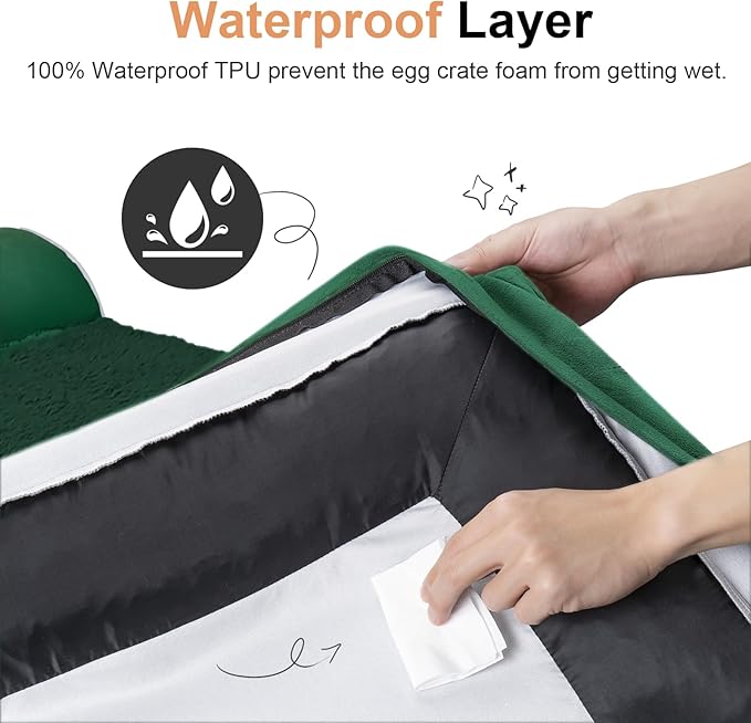Medium Large Dog Bed Orthopedic Washable: Beds Bolster Medium Large Sized Dog Bed Egg Crate Foam Couch Sofa Waterproof with Removable Cover - Emerald