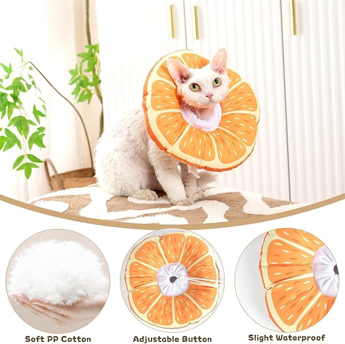Cat Cone Collar Soft, Medium Waterproof Cat Recovery Collar for Wound Healing After Surgery or Neutering Alternative to Elizabethan Collars Medical Neck Cone for Cats and Puppies
