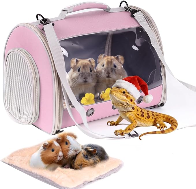Lizard Travel Carrier Backpack,Guinea Pig Backpack Carrier,Space Capsule Clear Bubble Window Astronaut Reptile Carrier Backpack for Bearded Dragon,Hamster,Sugar Glider,Bunny