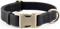 Plutus Pet Genuine Leather Dog Collar – Adjustable Pet Collar with Quick Release Metal Buckle, Soft Real Leather for Small Medium Large Dogs, Heavy Duty & Skin-Friendly (Black, XS)
