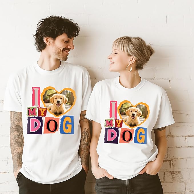 H-DEWALL Custom Shirts Custom Bootleg Rap Shirt for Him Custom Face Shirt with Photo Pet Custom Tees Gift for Dog Cat Lover