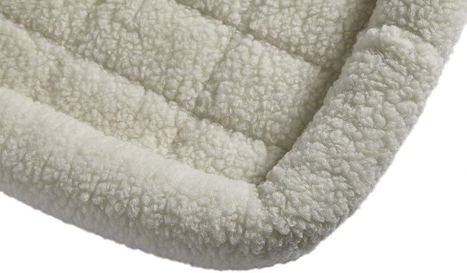 MidWest Homes for Pets QuietTime Dog Bed – White Fleece Bolster, Ultra-Soft and Machine Washable, Fits 42-Inch Crates and Carriers, for Large Breed Dogs