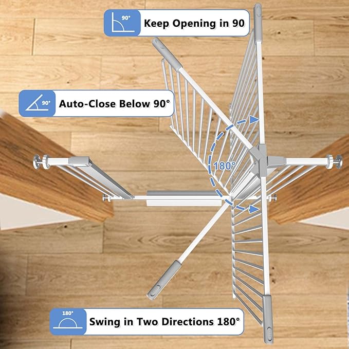 65.7"-72.2" Extra Wide Baby Gate, 40.5" Tall Dog Gate Indoor,Walk Through Pet Gates for Doorways Kitchen No Drilling Auto Close Pressure Mounted Safety Child Toddler Gate, White