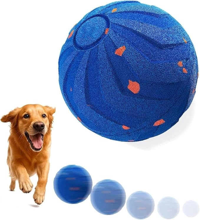 PawPlay 2026 Smart Interactive Dog Ball, Rechargeable Electronic Pet Toy with Type-C Charging, Blue Motion Activated Ball for Dogs, Indoor Outdoor Exercise and Training.