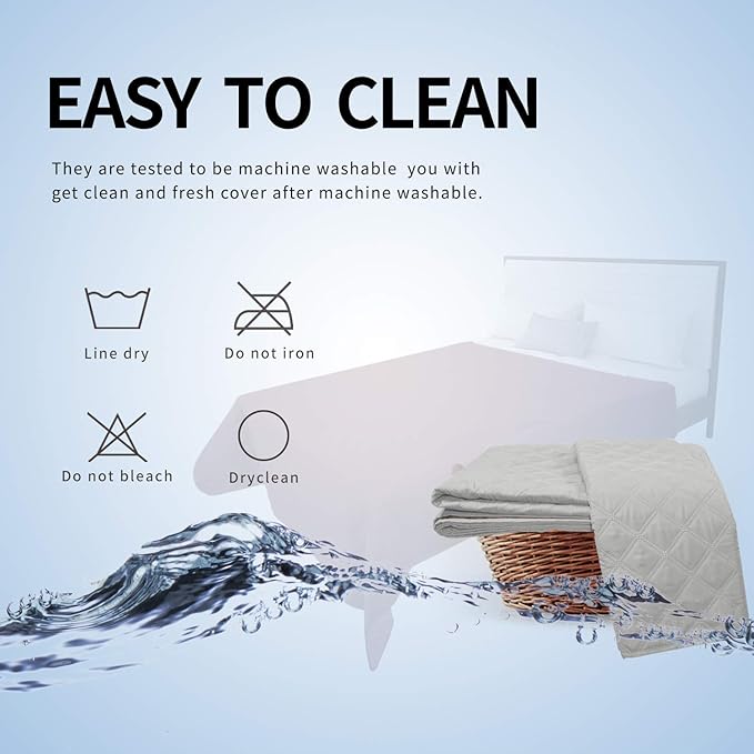 Easy-Going 100% Waterproof Dog Bed Cover, Non-Slip Pet Blanket for Furniture, Washable Couch Cover, Repleasement Sofa Cover (52X82 in,Light Gray)