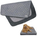 Paw Inspired Waterproof Fitted Cover for Dog Bed | Washable Bed Protector for Dog Mattress | Removable Replacement Cover for Large to XL Pet Bed (Gray, 44 x 35 x 6 Inch)