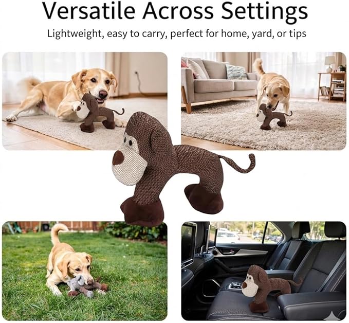 Linen Safari Companions, Squeaky Dog Chew Animals, with Durable Linen Material, Durable and Resistant to Chewing, for Relieve Dog's Boredom (Sheep)