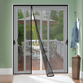Reversible Left Right Side Opening Magnetic Screen Door for 72 x 80in French Door, Screen Itself Size: 74" x 81", Glass Sliding Door Heavy Duty Screen Door Mesh Curtain for Front Patio Or Large Door