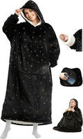 Mewaii Wearable Blanket Hoodie for Adults, Warm Sherpa & Soft Flannel Long Sweatshirt with Giant Pocket, Cozy Gifts for Women
