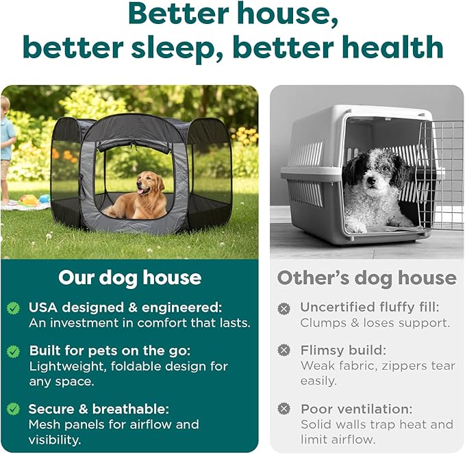 FurHaven Portable Pet Playpen for Dogs & Cats, Foldable Indoor Kitten Playpen with Mesh Sides, Pop Up Travel Dog Pen, X-Large, Hunter Green