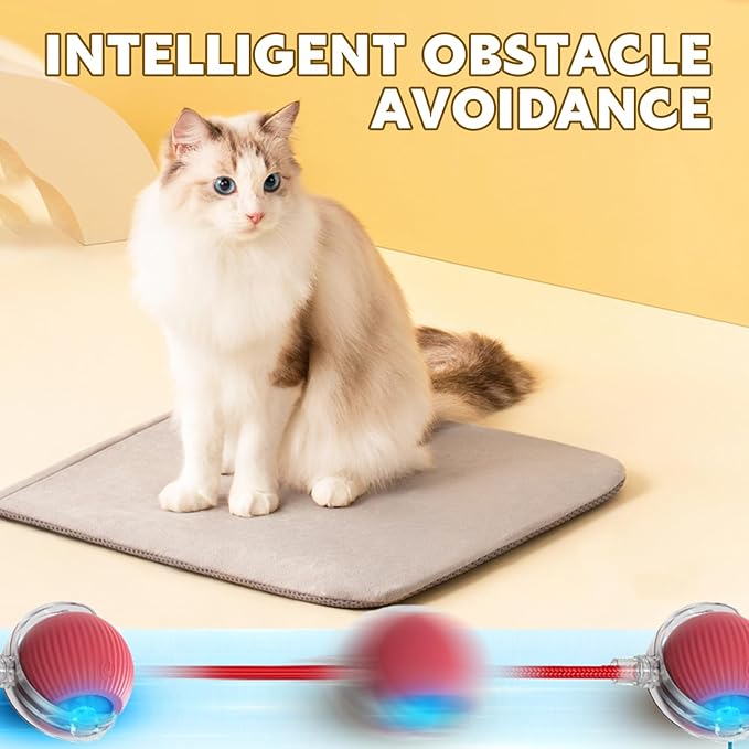 Chewie Viral Rolling Pet Ball, Interactive Cat & Dog Toy, 360 Smart Automatic Rolling Ball (Grey)