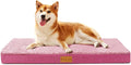 Patas Lague Orthopedic Dog Bed Medium Size Dog 30''X20'', Soft Comfortable Waterproof Egg Crate Foam Medium Pet Crate Beds Mat with Removable Washable Cover and Non-Slip Bottom, Hot Pink