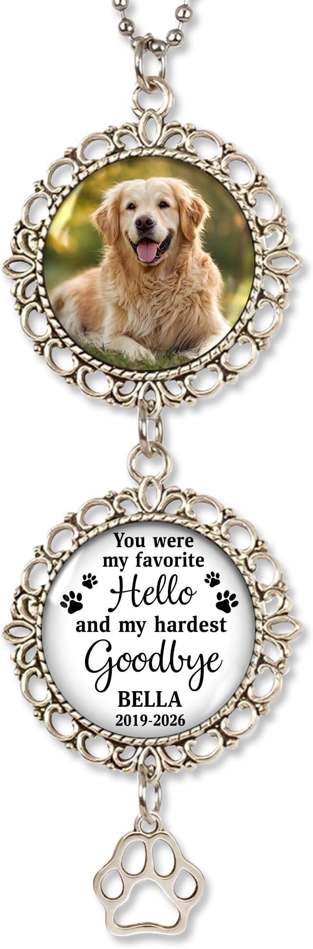 Hyturtle Personalized Pet Memorial Car Hanging Ornament - Custom Photo Pet Memorial Gifts Rearview Mirror Hanging Accessories -Dog Remembrance Gifts - Loss of Dog Sympathy Gift