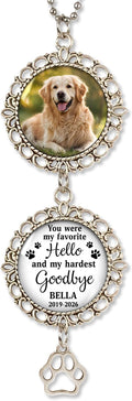 Hyturtle Personalized Pet Memorial Car Hanging Ornament - Custom Photo Pet Memorial Gifts Rearview Mirror Hanging Accessories -Dog Remembrance Gifts - Loss of Dog Sympathy Gift