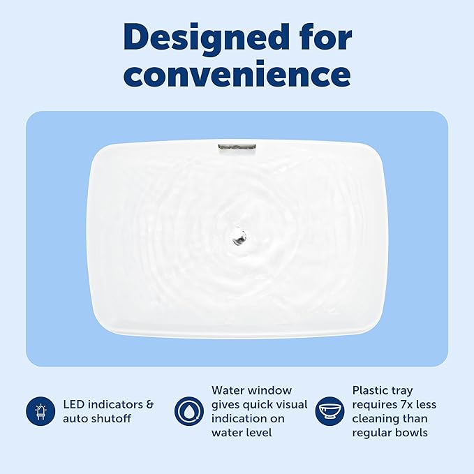 PetSafe Viva Pet Fountain - Encourages Healthy Hydration - Automatic Water Dispenser with Double Filtration - Ultra Quiet Water Fountain - Easy to Assemble - Dishwasher Safe - Stainless Steel - 140 oz