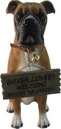 DWK Front Porch Dog Outdoor Welcome Sign Decorative Statue | Cute Dog Welcome Sign for Front Porch Standing | Decorative Garden Statues - Boxer