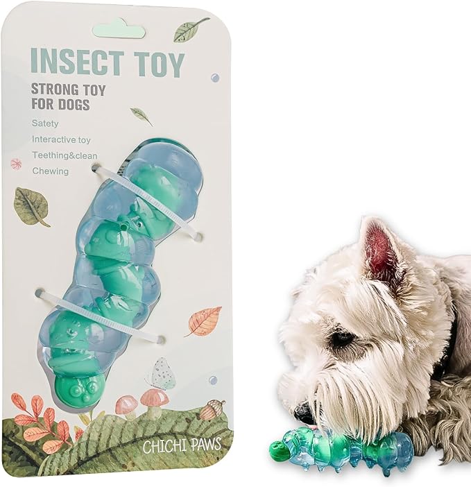 Small Breed Dog Chew Toys for Teething - Natural Rubber & Durable Nylon Toy for Puppies 0-12 Months, Interactive Gift for Small Dogs Under 30 lbs, Safe Teeth Cleaner & Anxiety Soother