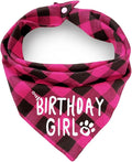 Plaid Dog Bandana with Button, Dual Layer Soft Cotton Triangle Dog Scarf Kerchief, Washable Girl Boy Bandanas Adjustable Accessories for Small Medium Large Extra Large Puppy Pet