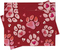 Valentines Day Dog Cat Paw Prints Placemats Set of 4, Pink Red Love Hearts Dining Place Mats Table Decor Pet Lover Gifts, Anniversary Wedding Home Kitchen Decoration 12 x 18 Inch