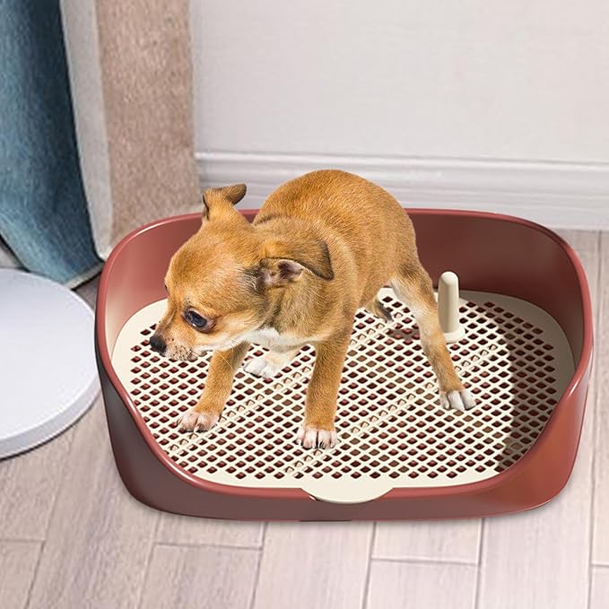 Dog Tray with Wall for Cats and Dogs, Elevated Pet Feeding Station, Wall-Mounted Pet Bowl Tray with Barrier, Multi-Level Pet Food Dispenser for Clean Feeding- Red L