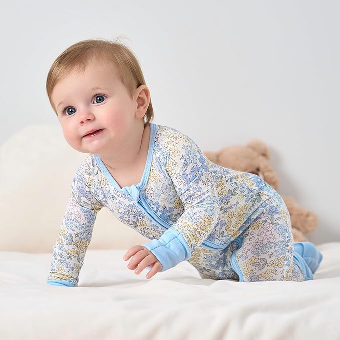 pureborn Baby Infant Boys Girls Sleeper Snug Fit Viscose from Bamboo Pajamas Zipper Pjs 0-24 Months