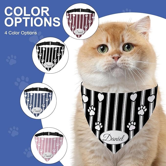 Personalized Dog Bandana Custom Name & Design, Premium Custom Dog Bandana for Small Medium Large Dogs, Soft Fabric Pet Scarf Personalized Pet Accessories Gift (Premium Elegant, X-Large)