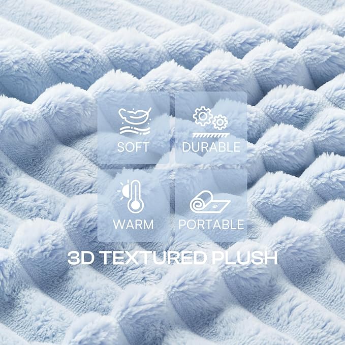 LINENLUX 1 Pack 3 Soft Dog Blanket Washable Warm Fleece Cat Blankets for Pet Puppy Fluffy Calming Flannel Pink/White/Blue Small