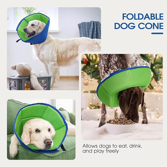 Dog Cone Collar After Surgery for Large Dogs, Adjustable Soft Cone for Dogs to Stop Licking, Professional Elizabethan Collar for Pet, Recovery Cones for Wound Healing & Hot Spots