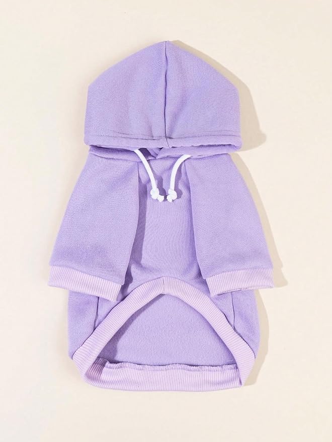 QWINEE Basic Dog Hoodie Sweatshirt Puppy Sweater Warm Cat Costumes Pet Clothes for Chihuahua Puppy Kitten Small Medium Dogs Mauve Purple X-Large
