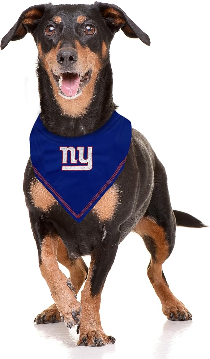 NFL New York Giants TIE Bandana, Large/X-Large. Dog Bandana Scarf Bib for Pet Cat Dog. The Ultimate Game-Day, Party Bandana