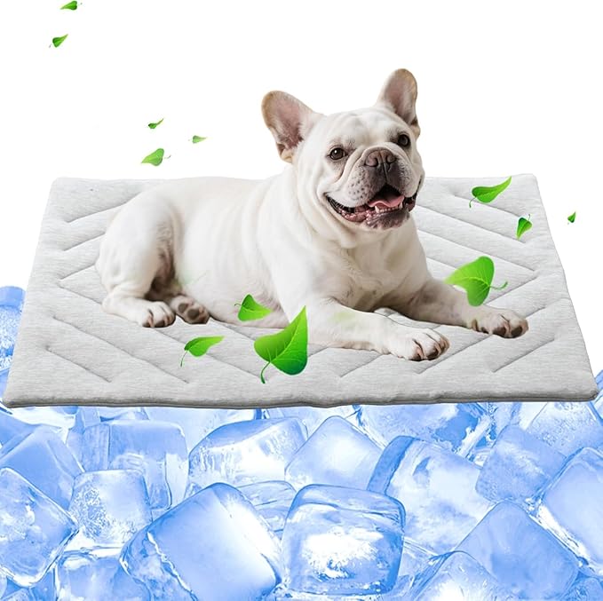 Dog Cooling Mat Self Coolings Foldable Cooling Pad for Dog in Summer Coolings Mat for Dogs and Cats Machine Washable (Rectangle,Blue, Large-48 L x 28" W)