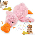 2025 Upgraded Dog Toys, New Durable Calming Duck Toys, Dog Toys for Aggressive Chewers with Soft Squeaker, Fun for Indoor Puppies and Senior Pups (Pink, L-11.4 * 13.5in)