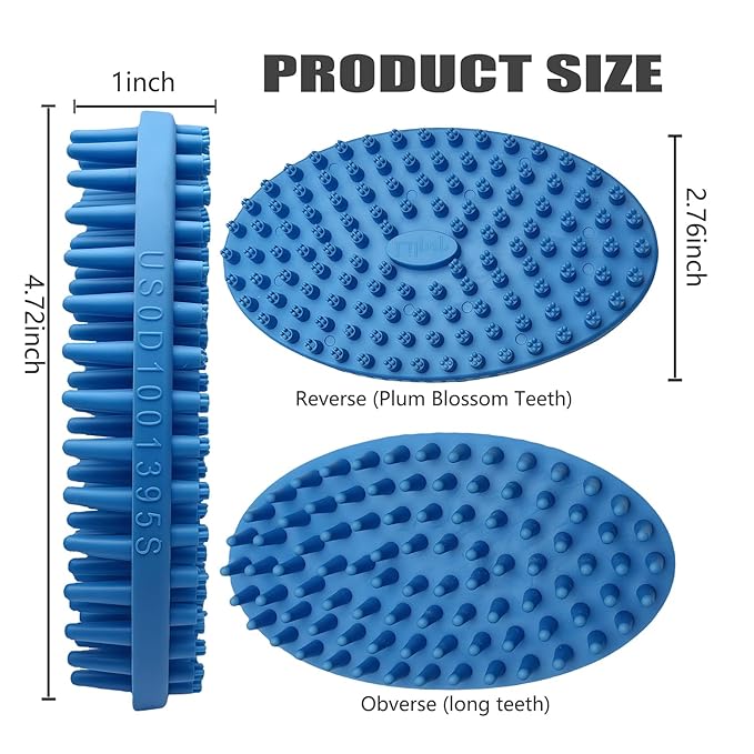 Lilpep Dog Brush - 2-in-1 Double Sided Bath & Massage Brush for Dogs, Pet Shampoo Scrubber, Gentle Hair Cleaning Tool, Soft Rubber Grooming Brush for Short/Long Haired Puppies