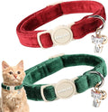 ARING PET 2 Pack Cat Collars-Cute Breakaway Cat Collar with Bell & Pendant, Adjustable Christmas Kitten Collars with Safety Buckle for Girl and Boy Cats