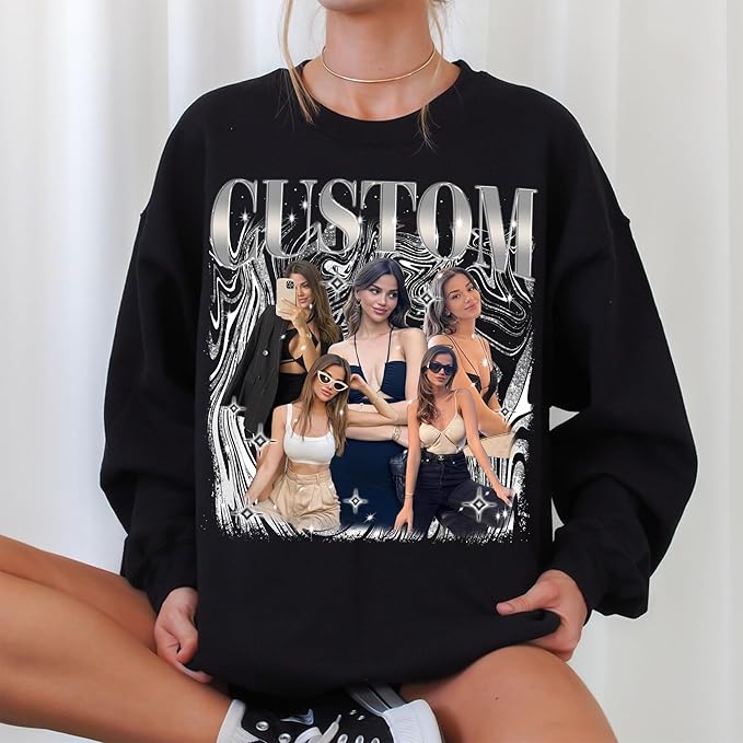 NAZENTI Custom Bootleg Rap Tee, Custom T-Shirts with Picture, Retro Custom Bootleg, Valentine's Gifts for Him Her