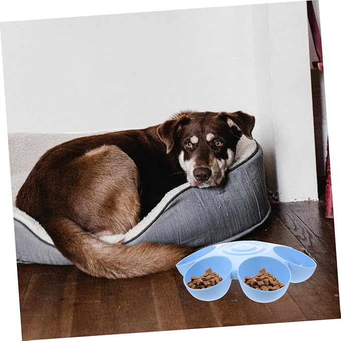 Toyvian Multi-Grid Floral Pet Feeding Bowl for Cats and Dogs Versatile Food and Water Container for Kittens Sturdy Design Decorative Flower Shape for Home and Pet Stores