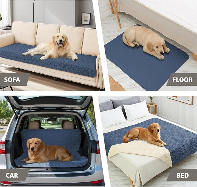 Ameritex Pet Bed Cover Dog Bed Blanket for Sofa and Furniture Waterproof New Pattern Design (30x70 Inch, Navyblue)