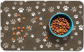 Dog Food Mat, Absorbent Water Bowl Mats Cat Pet Feeding Placemats Brown 24 * 32 inch