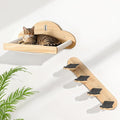 Wall Mounted Cat Hammock with 3 Climbing Steps,Pine Wood Cat Climbing Shelves & Perches up to 30lbs,Kitty Wall Shelf Furniture for Indoor Sleeping, Lounging,Climbing and Playing