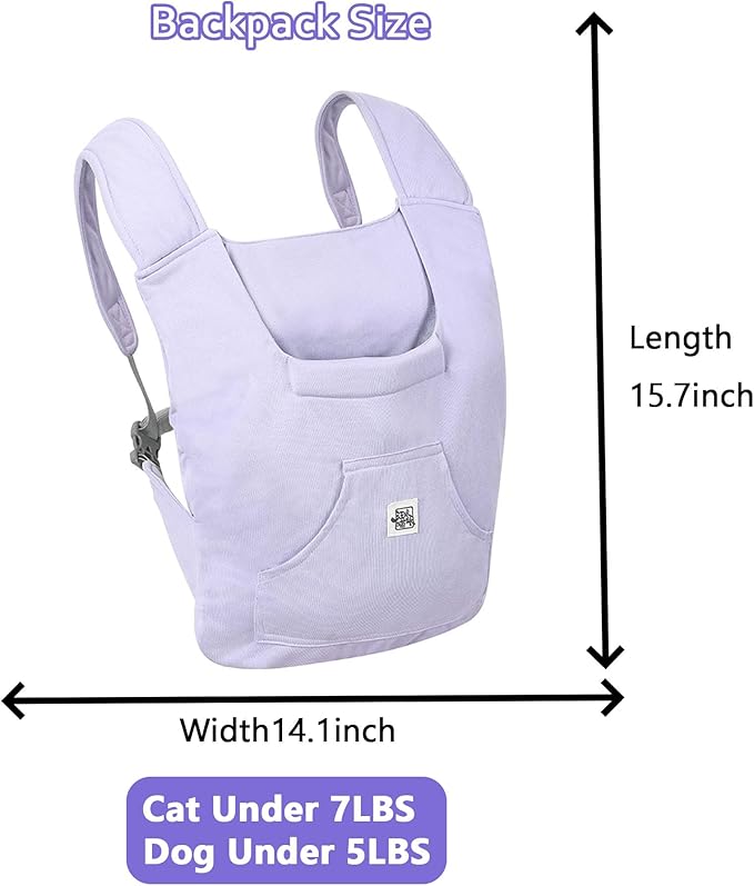 FLAdorepet Pet Carrier Backpack for Extra Small Dog Cat and Rabbit,Yorkie Teacup Chihuahua Front Dog Puppy Carrier Backpack for Traveling Hiking Camping Purple