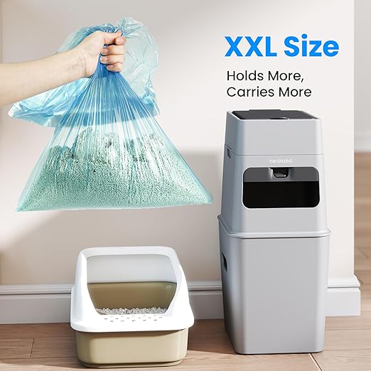 Neakasa XXL Refill Bags for PooGuard Cat Litter Bin, 7-Layer EVOH Odor Control with Good Sealing Function, 48pcs for Up to 12-Month Supply